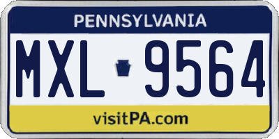 PA license plate MXL9564