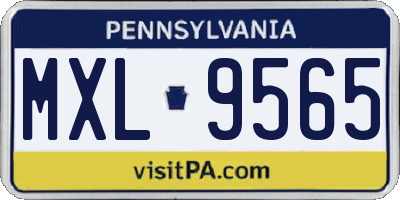 PA license plate MXL9565