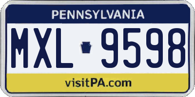 PA license plate MXL9598