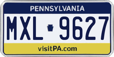 PA license plate MXL9627