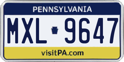 PA license plate MXL9647