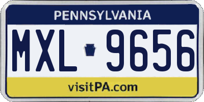 PA license plate MXL9656