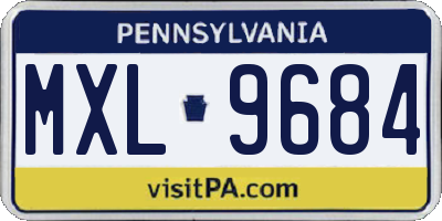 PA license plate MXL9684