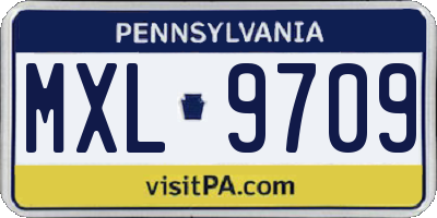 PA license plate MXL9709