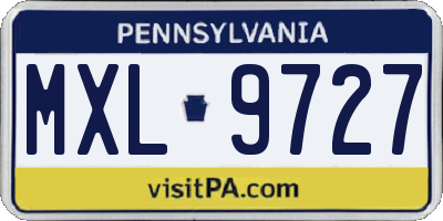 PA license plate MXL9727