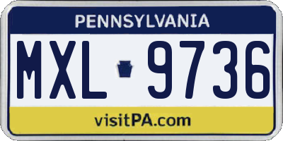 PA license plate MXL9736
