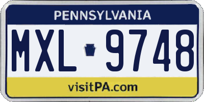 PA license plate MXL9748