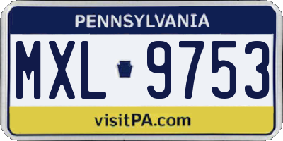 PA license plate MXL9753