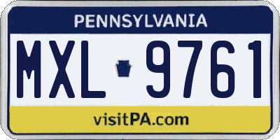 PA license plate MXL9761