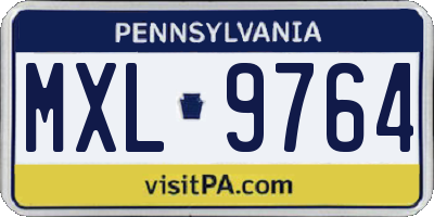 PA license plate MXL9764