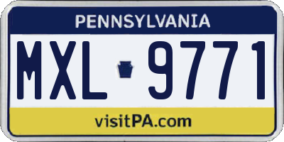 PA license plate MXL9771