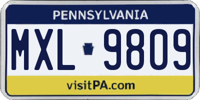 PA license plate MXL9809