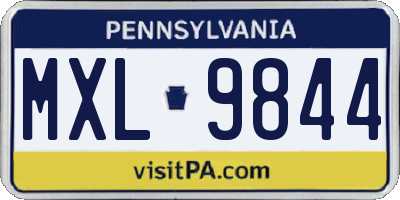 PA license plate MXL9844
