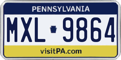 PA license plate MXL9864