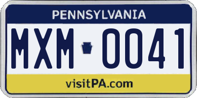 PA license plate MXM0041