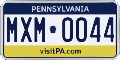 PA license plate MXM0044