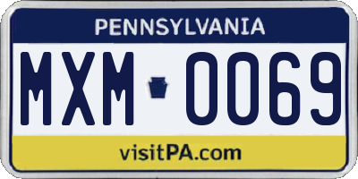 PA license plate MXM0069