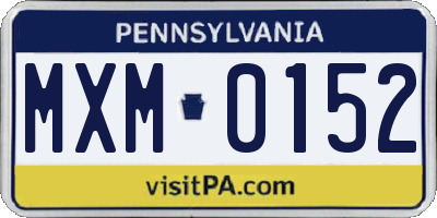 PA license plate MXM0152