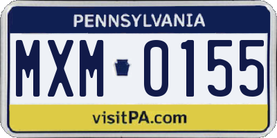 PA license plate MXM0155