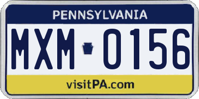 PA license plate MXM0156