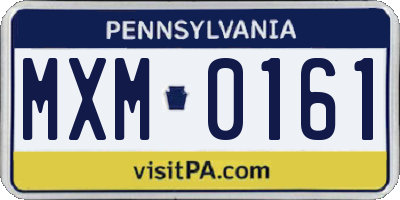 PA license plate MXM0161