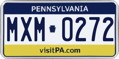 PA license plate MXM0272