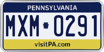 PA license plate MXM0291