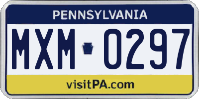 PA license plate MXM0297