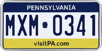 PA license plate MXM0341