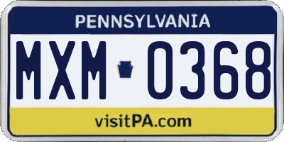 PA license plate MXM0368