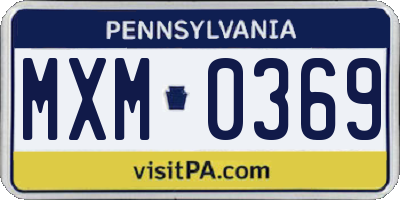 PA license plate MXM0369