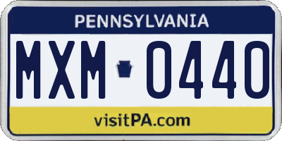 PA license plate MXM0440