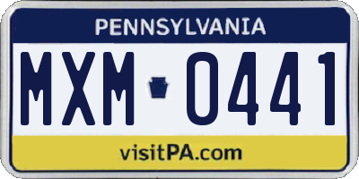 PA license plate MXM0441