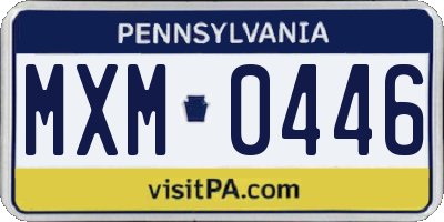 PA license plate MXM0446
