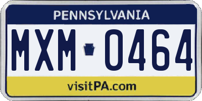 PA license plate MXM0464