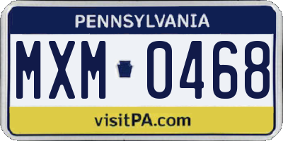 PA license plate MXM0468