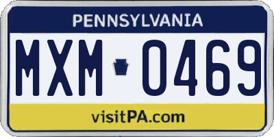 PA license plate MXM0469