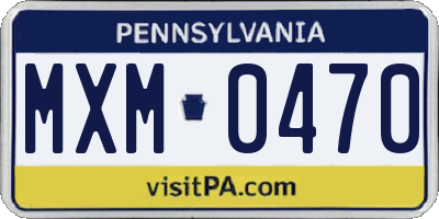 PA license plate MXM0470