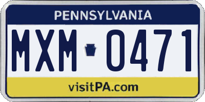PA license plate MXM0471