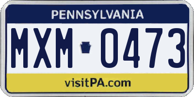 PA license plate MXM0473