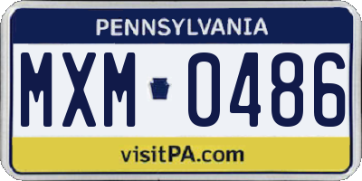 PA license plate MXM0486