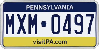 PA license plate MXM0497