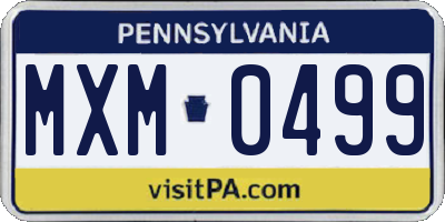PA license plate MXM0499