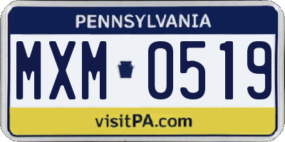 PA license plate MXM0519
