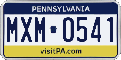 PA license plate MXM0541