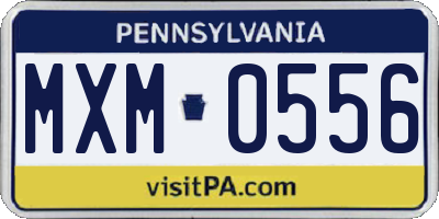 PA license plate MXM0556
