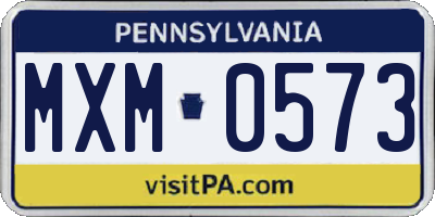 PA license plate MXM0573
