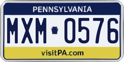 PA license plate MXM0576