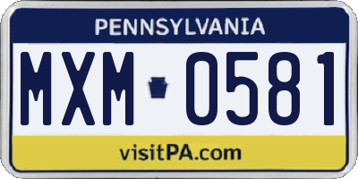 PA license plate MXM0581