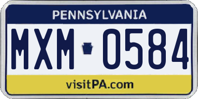PA license plate MXM0584